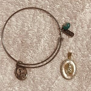 Lovely pendant and Charm religious adjustable bangle for free